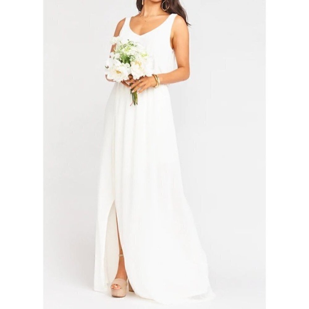 NWOT Show Me Your Mumu Kendall White Maxi Wedding Dress Size XXS